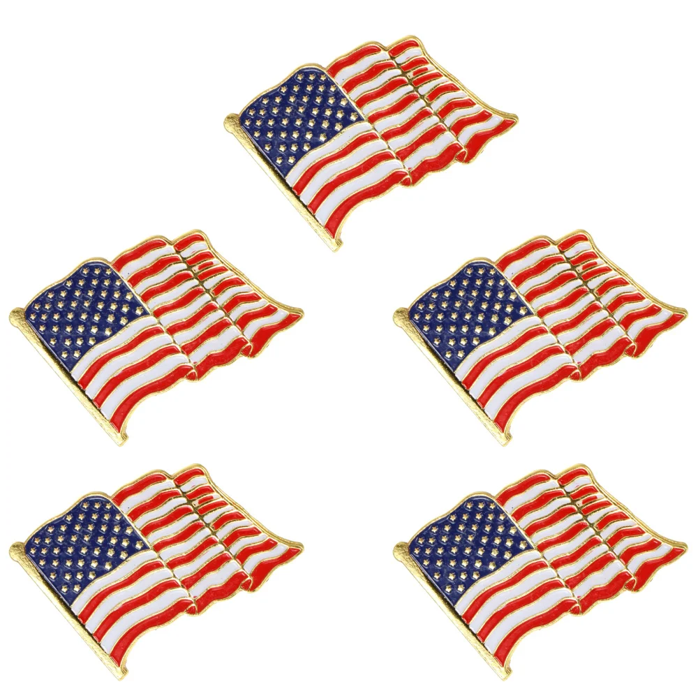 

5 Pcs American Flag Lapel Pin Breastpin Lapel Pin Practical Breastpin Ornament