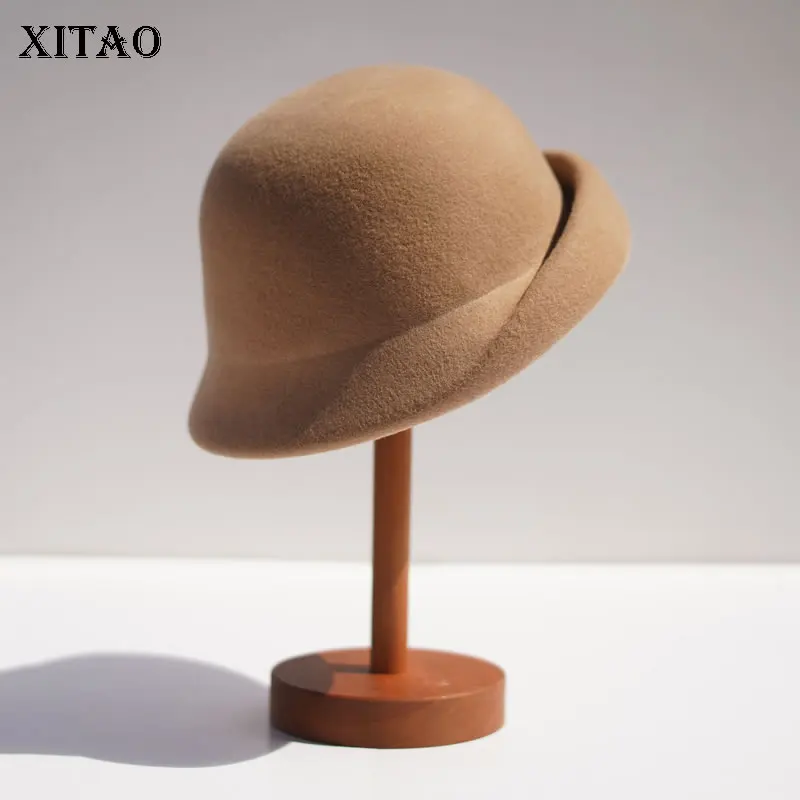 

Однотонные винтажные Панамы XITAO, модная ОБЖИМНАЯ женская шапка, зима 2021, новинка, простота, темпераментная универсальная JL0338