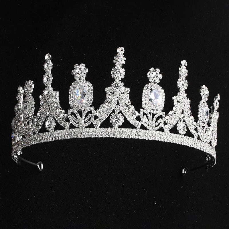 Веселая красавица Невеста инкрустированные циркониевые короны принцесса