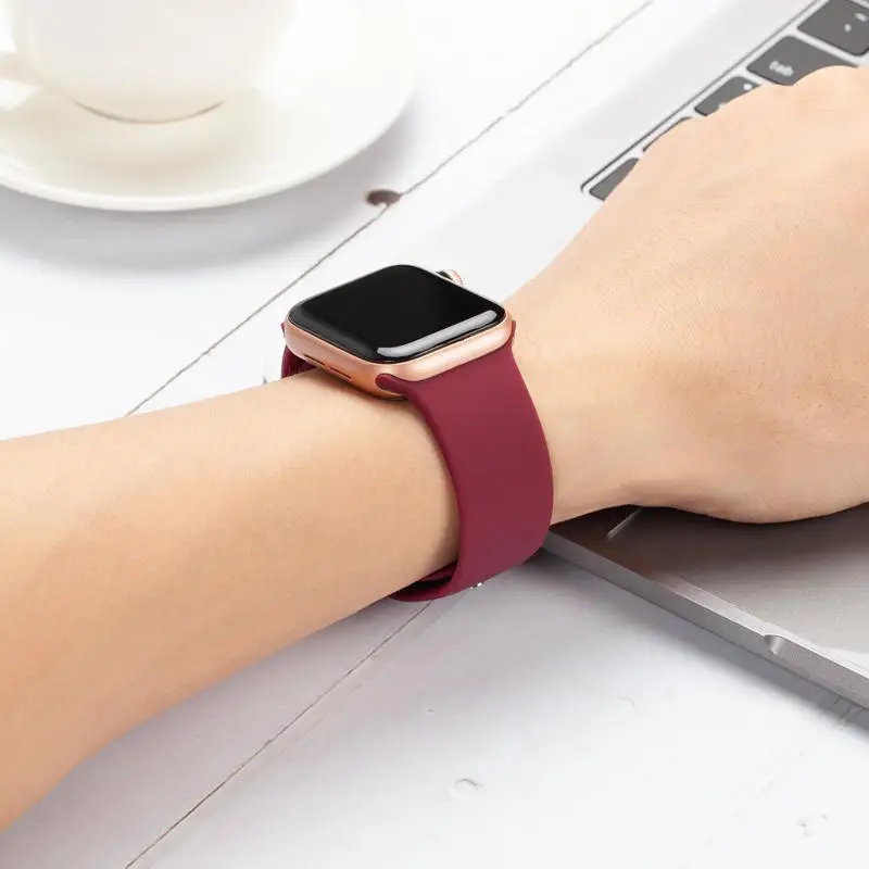 Ремешок для Apple Watch 38 мм 40 мм 42 мм 44 мм силиконовый ремешок IWatch Замена для Apple Watch серии 4,3, 2 38 мм 44 мм 81009
