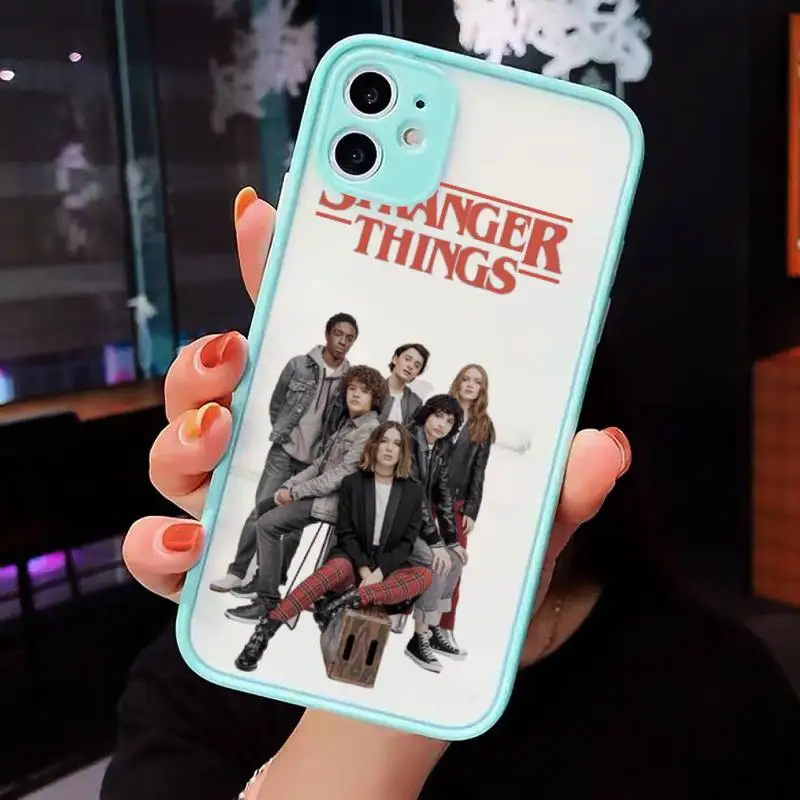 

Stranger Things Christmas Lights Phone Cases Matte transparent For blue iPhone 12 Mini 11 Pro XR XS Max 7 8 Plus X Back Cover
