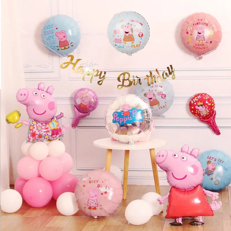 Воздушные шары из фольги Свинка Пеппа подарок на день рождения для девочек и