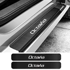 Наклейка для порога на двери автомобиля, 4 шт., для Skoda Octavia 2 A7 A5, углеродное волокно, автомобильные наклейки против царапин, самодельные Украшения, тюнинг, автомобильные аксессуары