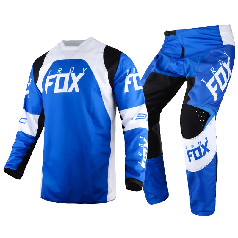 

2022 Motocross Racing Gear Set 180 Trice Lux Jersey Pants MTB Bike Offroad Kits Motor Blue Suit Mens