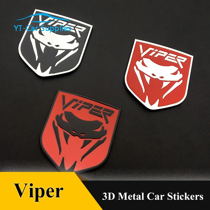 

3D Metal Viper Emblem Sticker Car Trunk Badge Grille Decal Car Styling For Mustang Shelby Dodge Charger Caliber Accessories
