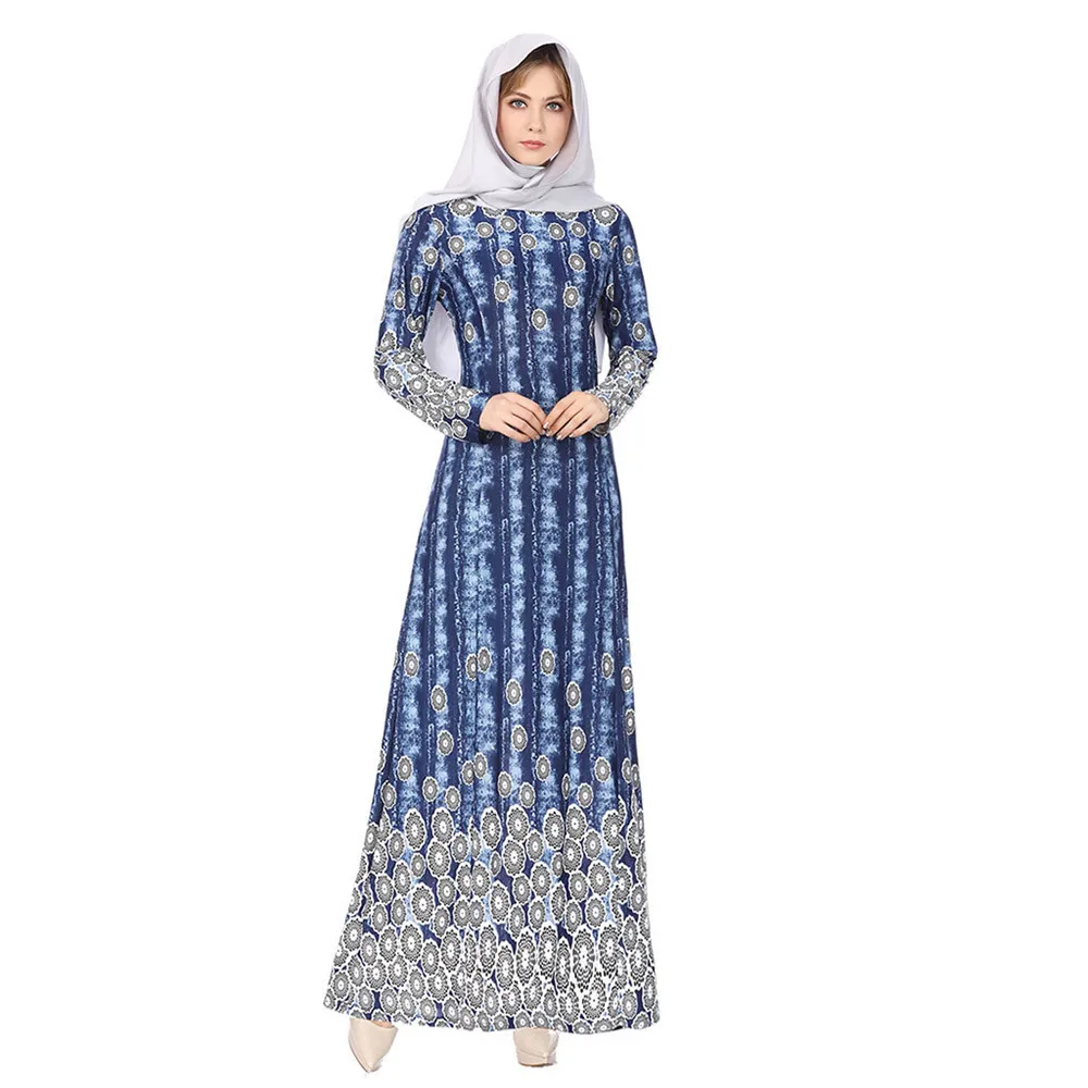Модное весеннее мусульманское платье элегантное женское Abaya длинное цветочное
