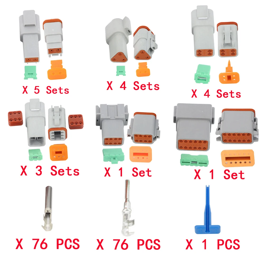 Разъем серии DT с средство для удаления игл: серые герметичные автомобильные