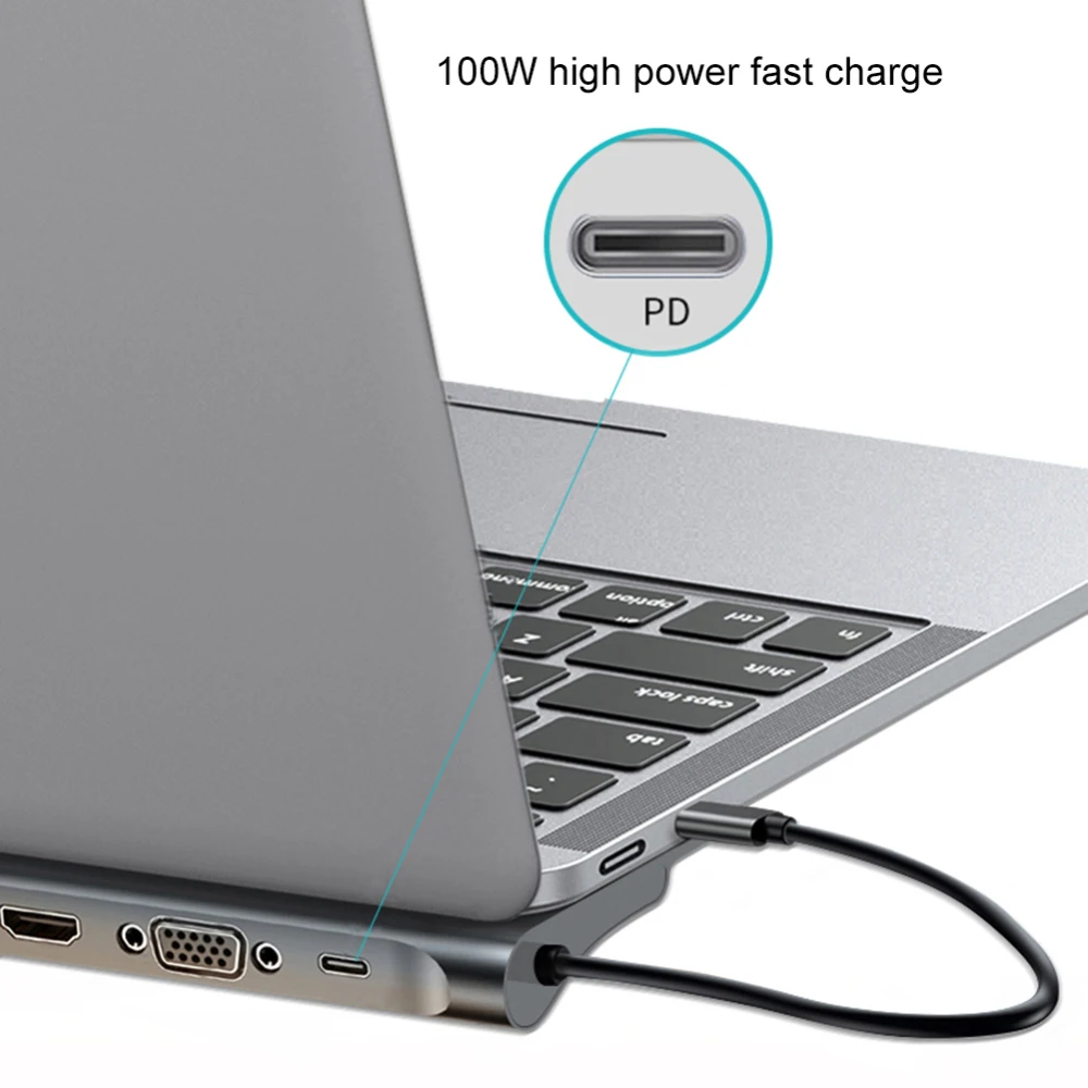 11 в 1 концентратор usb type-C к USB3.0 TF HDMI VGA RJ45 Мини DP док-станция адаптер концентратор конвертер для MacBook