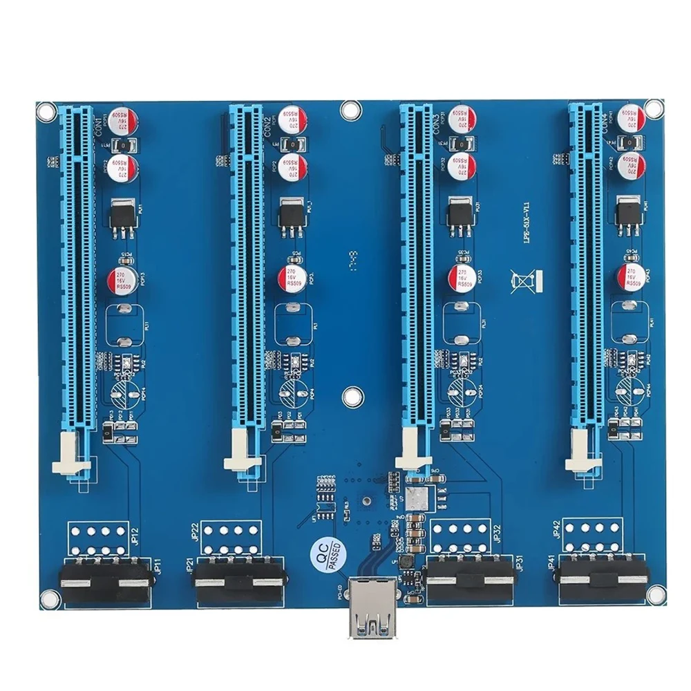 pci e adapter card pci e x1 to pci e x16 expansion card converter card with usb3 0 cable power cable for mining miner btc eth free global shipping