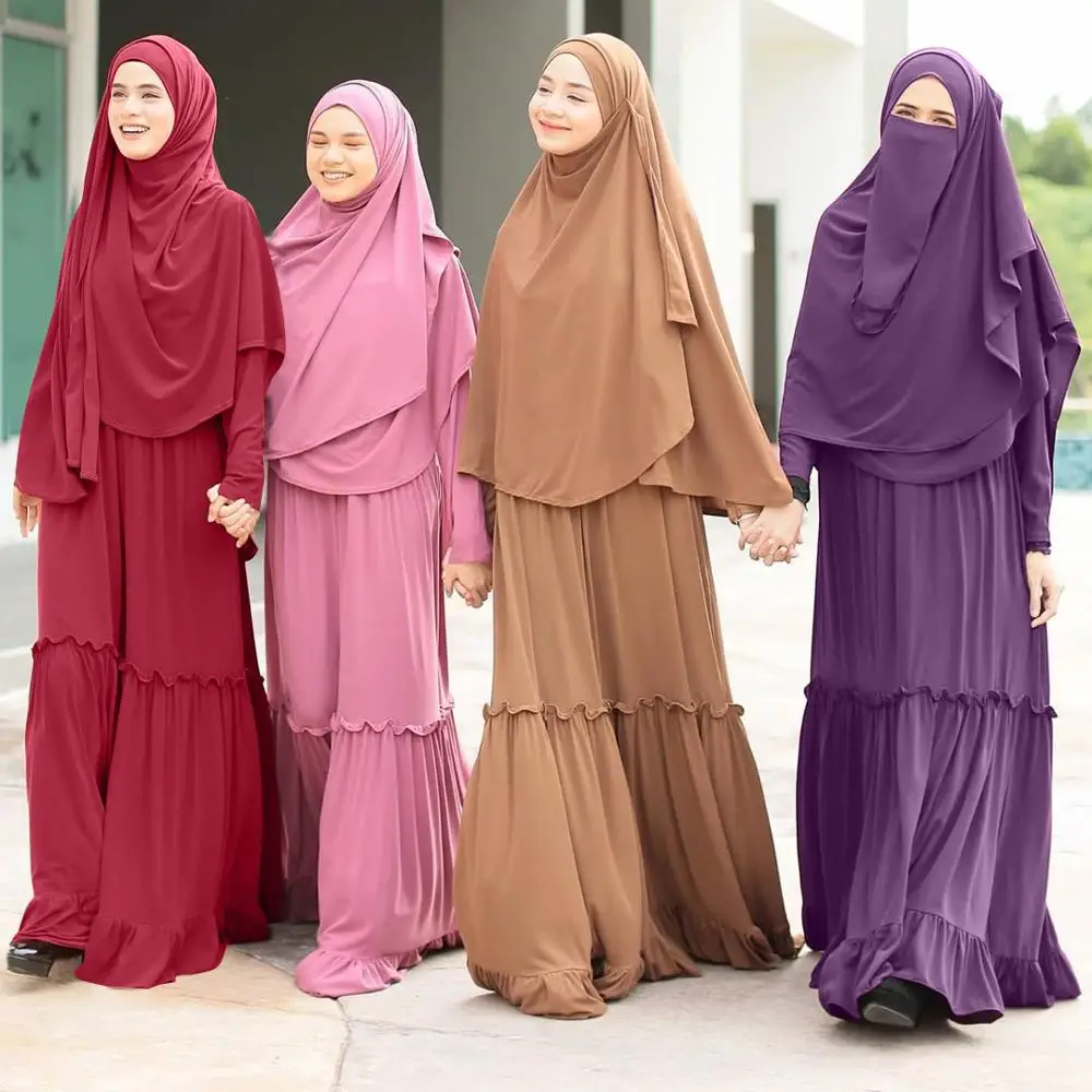 Eid Mubarak плиссированная Abaya женская мусульманская хиджаб Макси платье кафтан мусульманская одежда платья женское платье мусульманское плать...