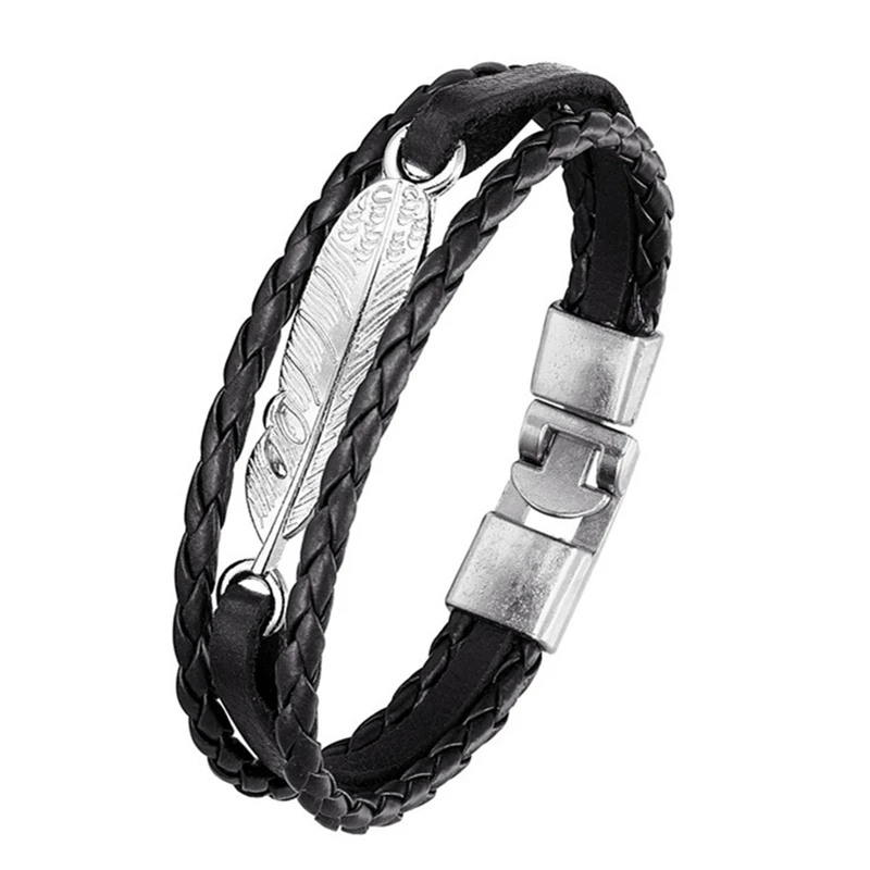 Винтажный Модный плетеный браслет с бусинами крылья ангела очаровательный для