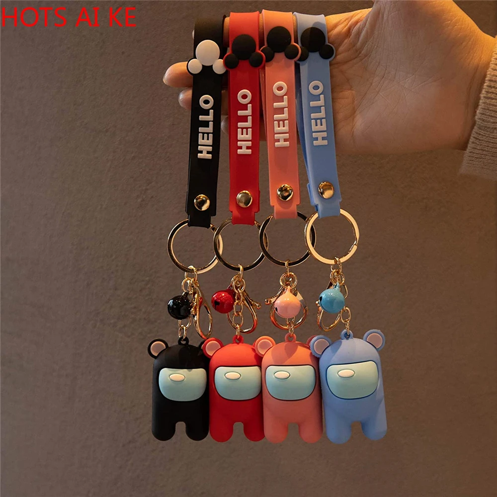 

Keychain Car Backpack Keyring Cartoon Among Us Impostor Figure Key Chains Valentine's Day Gift for Kids Boys Girls