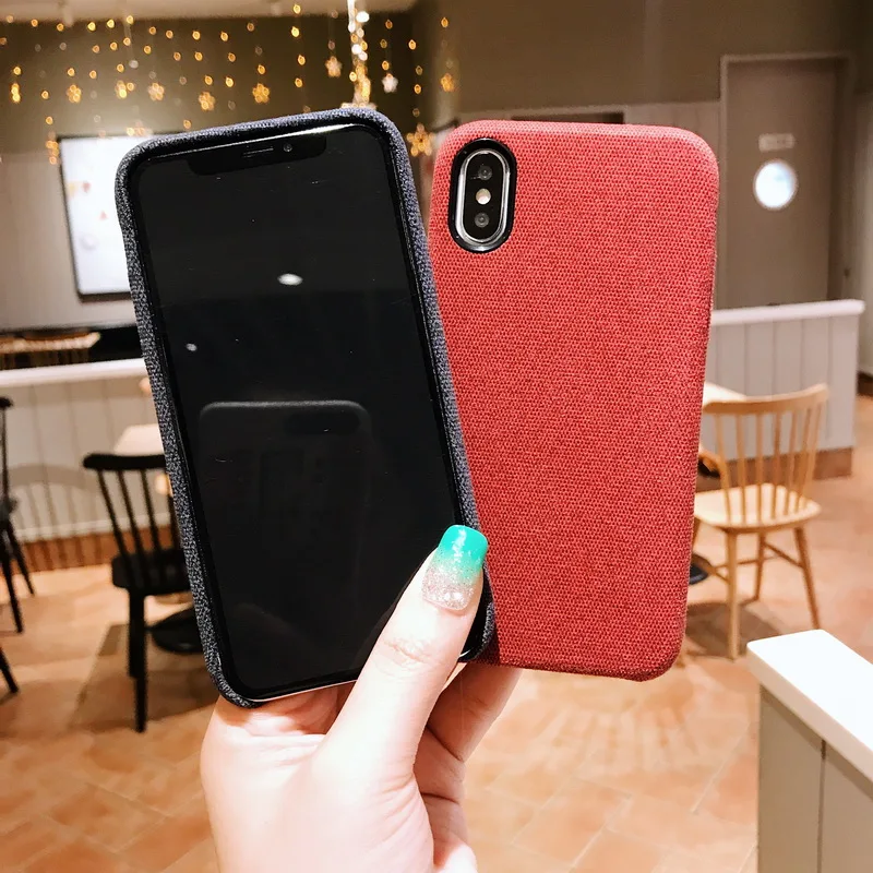 MOESOE Phone Cases For iPhone XS Max XR X 8 7 6s 6 Plus Cloth Wrap Plastic Matte Hard Case Cover Apple |