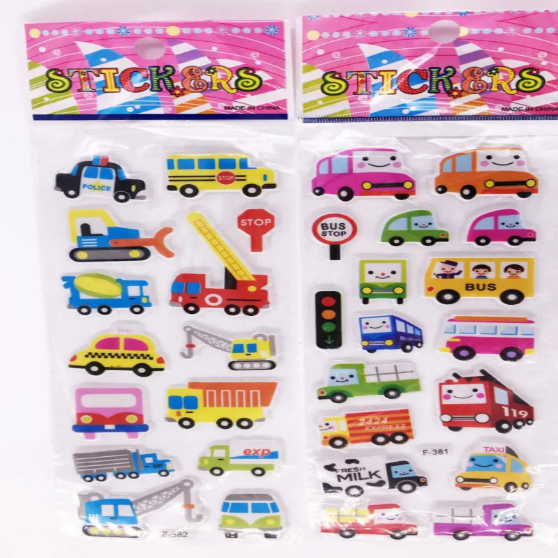 Наклейки Детские 6 листов стикеры с автомобилем для обучения учителю аниме
