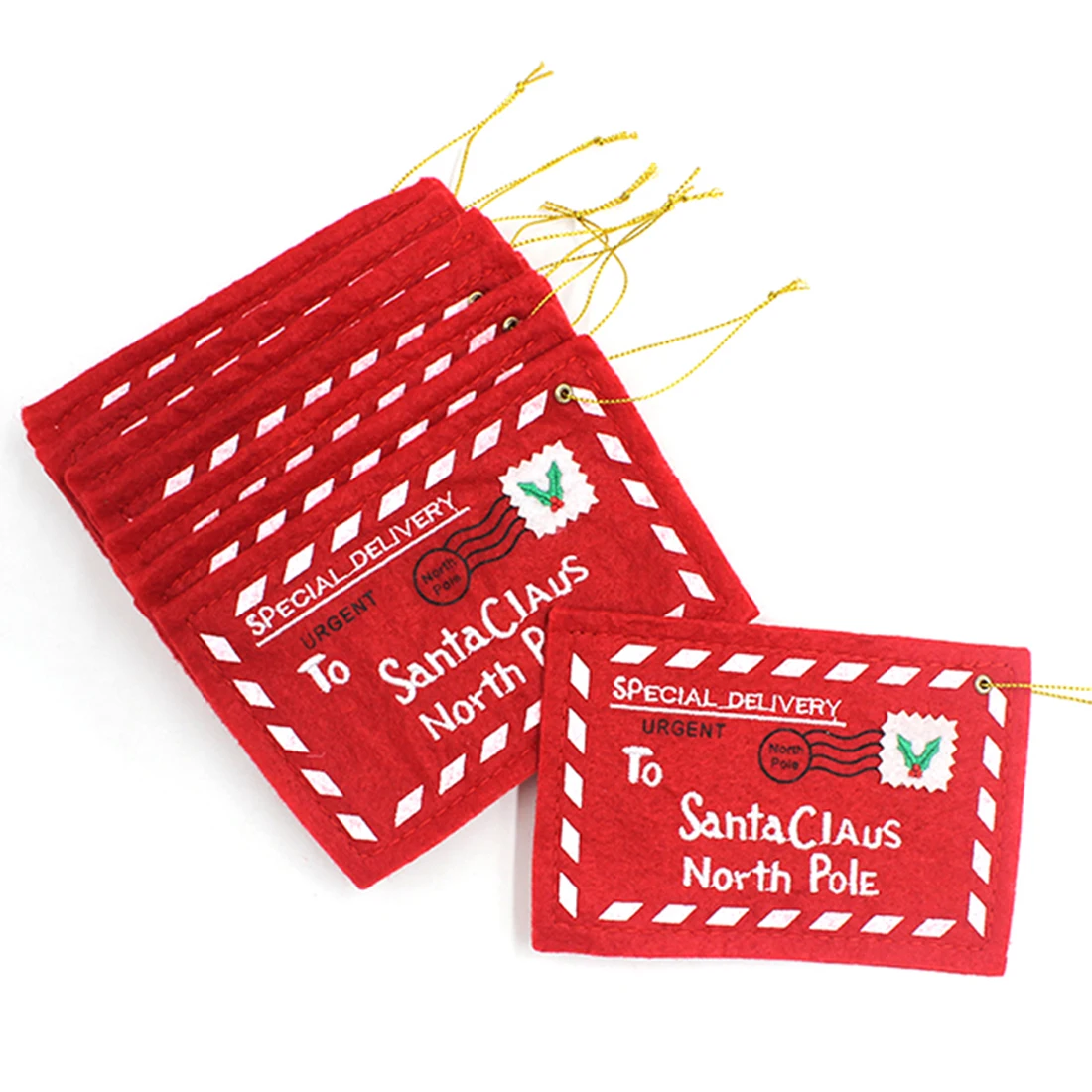 

Letter Candy Bag To Santa Claus Felt Envelope Embroidery Christmas Decoration Ornament Children Kids Gifts