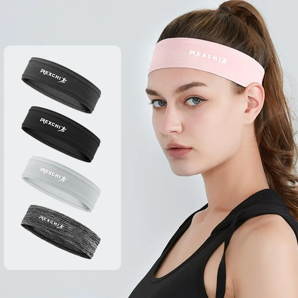 

Running Headband Elastic Sweat Absorption Ice Silk Skin-friendly Quick Dry Unisex Sport Hairband for Outdoor