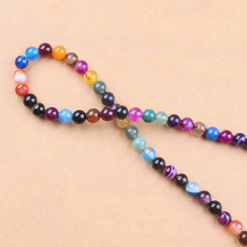 

Round 4/6/8/10mm Colorful Stripe Loose Beads for DIY Craft Bracelet Necklace Jewelry Making