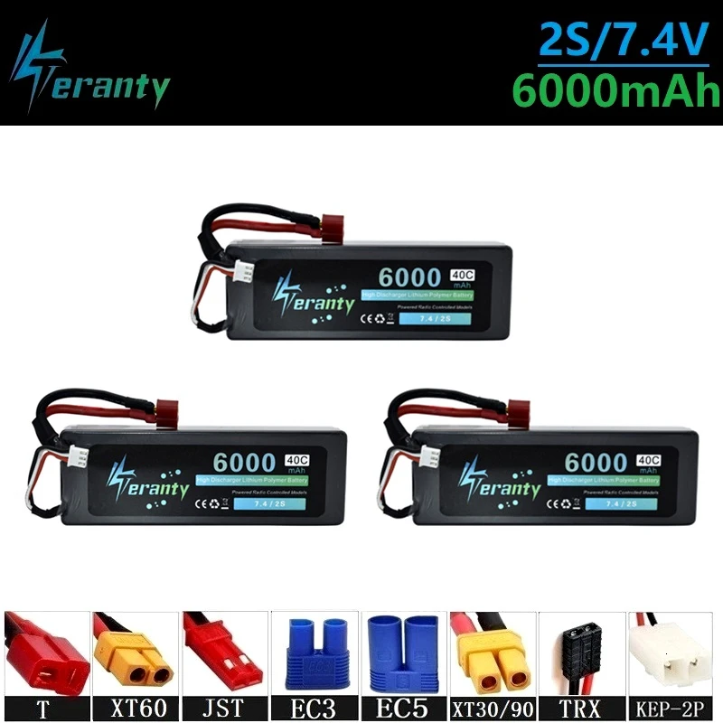 Обновление 7 4 v 6000maH 40C Lipo Batterry для RC Quodcopter автомобили лодки Дрон запасные части 2s