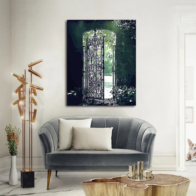 DIY картинки для раскраски по номерам с дверцей Картина Рисунок Рельеф Живопись в