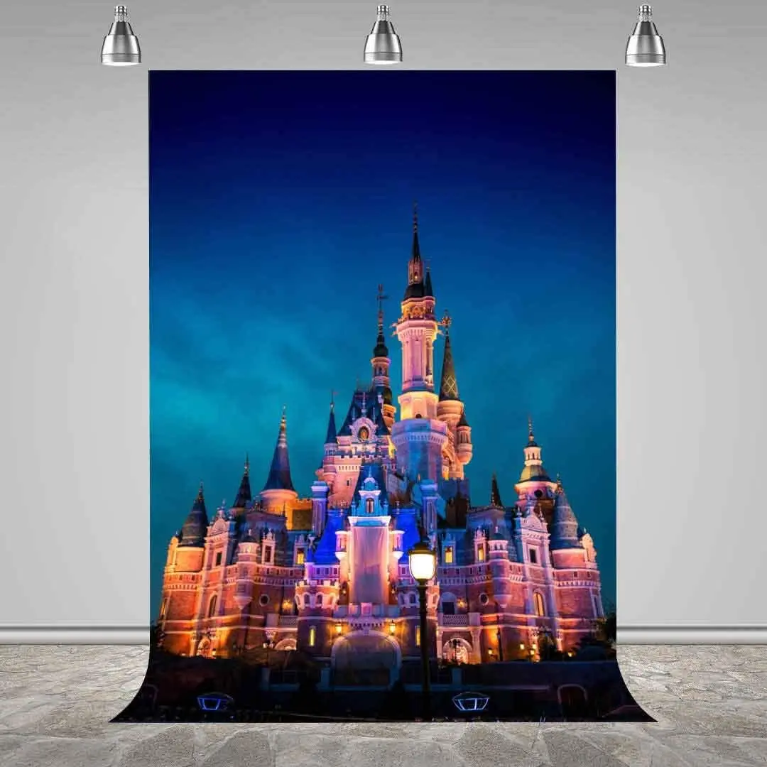 

Мультяшный фон для детской игровой площадки на день рождения с красочными огнями и подсветкой в виде замка фон для новорожденных детей рекв...