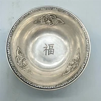 high relief bronze bowl full of flowers silver pure bronze bowl with hongzi base