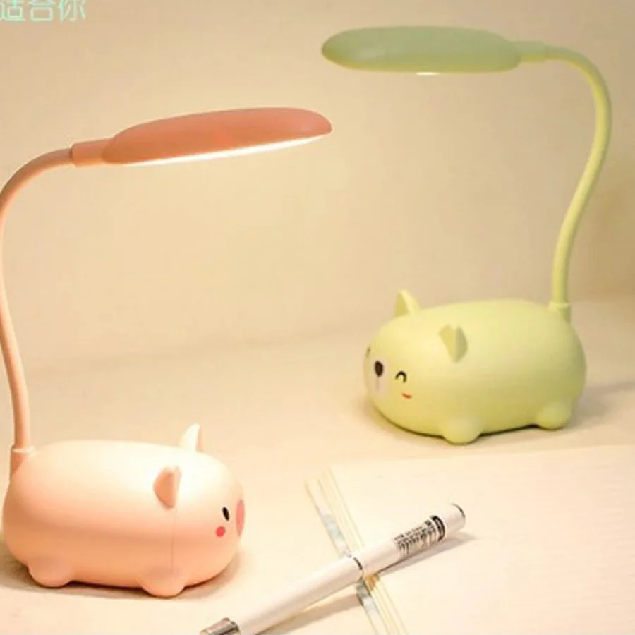 

LED switch small desk lamp cartoon animals learn to read eye protection desk lamp USB charging table lampA253