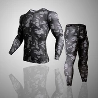 running t shirt pants men 2 piec tracksuit quick dry compression sports underwear rashguard mma gym fitness training suits set
