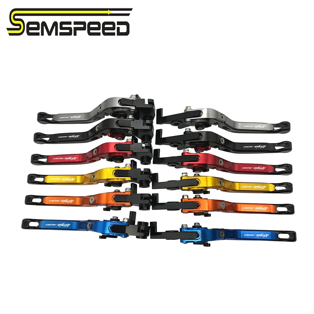 SEMSPEED Ninja400 logo For Kawasaki Ninja 400 2018 2019 2020 Motorcycle CNC Foldable Extendable Brake Clutch Levers Handle Grips |