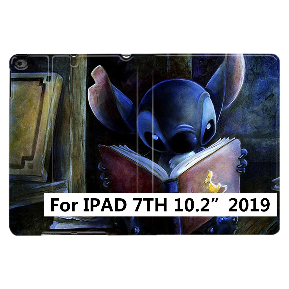 iPad 7th 10.2 2019 Умный чехол с рисунком Лило и Стич из искусственной кожи для iPad Air 2 3 6th 9," 7th 10,2" 10," PRO Mini4 - Цвет: iPad 7th 10.2 2019