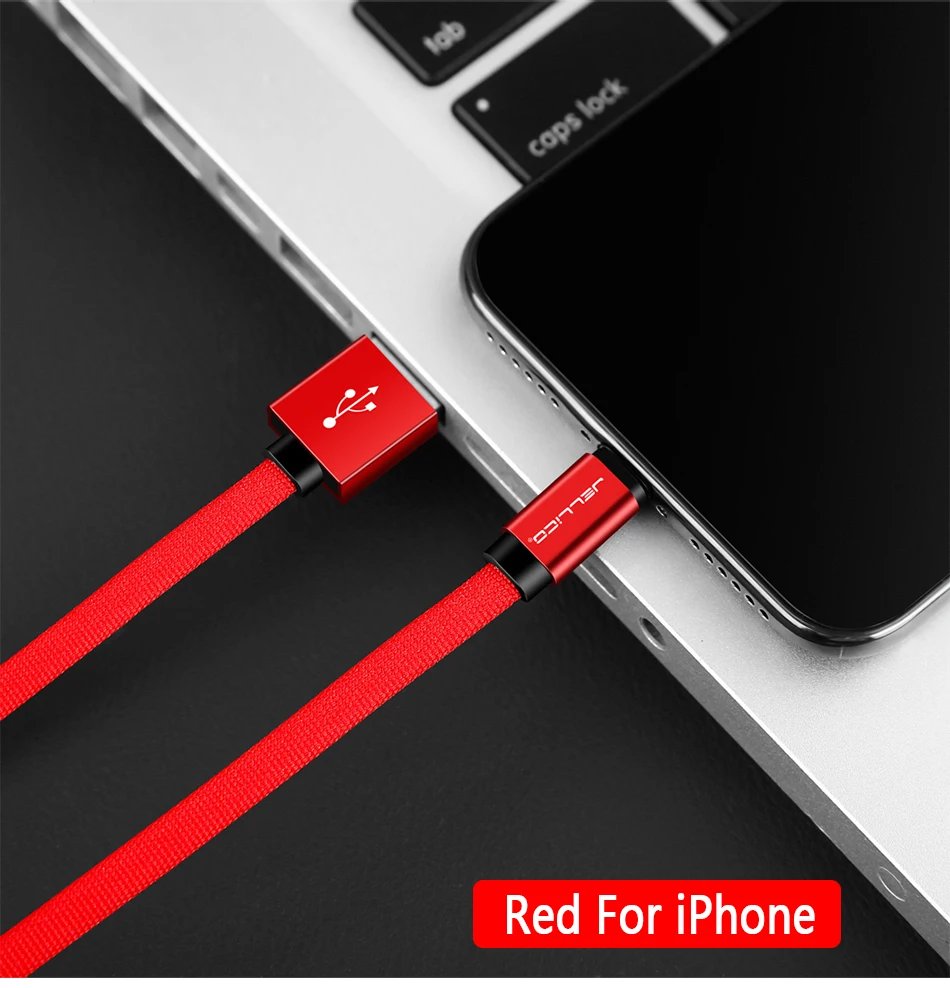 Red For iPhone Jellico 1 м Micro Lightning type C USB кабель для быстрой зарядки для iPhone Xiaomi huawei кабель для передачи данных для мобильного телефона для usb type-C - Цвет: Red For iPhone
