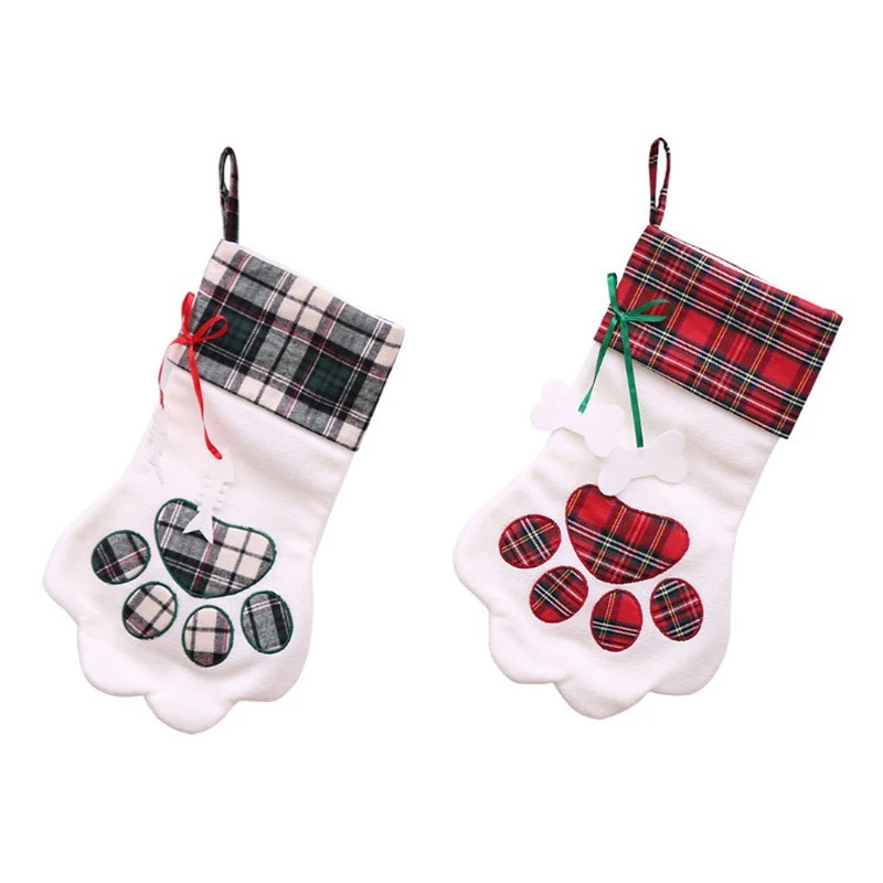 Рождественские украшения/рождественские носки с собачьей лапой/Рождественский