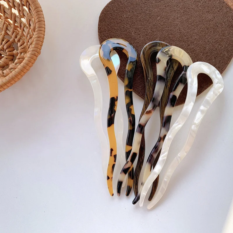 

Fashion Hair Sticks Hairpin Elegant Simplicity Acetic Color U Type Japan Hair Sticks Women Hair Accessories Girls Hair Pins New