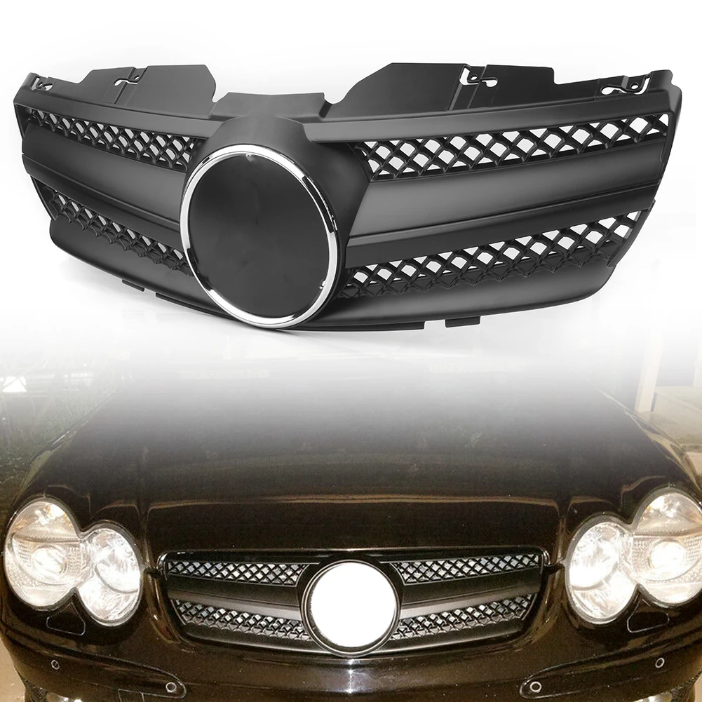 Передняя решетка радиатора для Mercedes Benz R230 SL Class W230 SL500 SL600 SL550 2003 2004 2005 2006 w/эмблема в