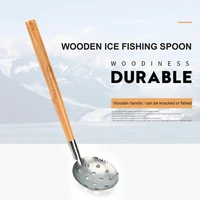 versatile ice fishing spoon wooden handle lightweight ice fishing hedge ice fishing strainer