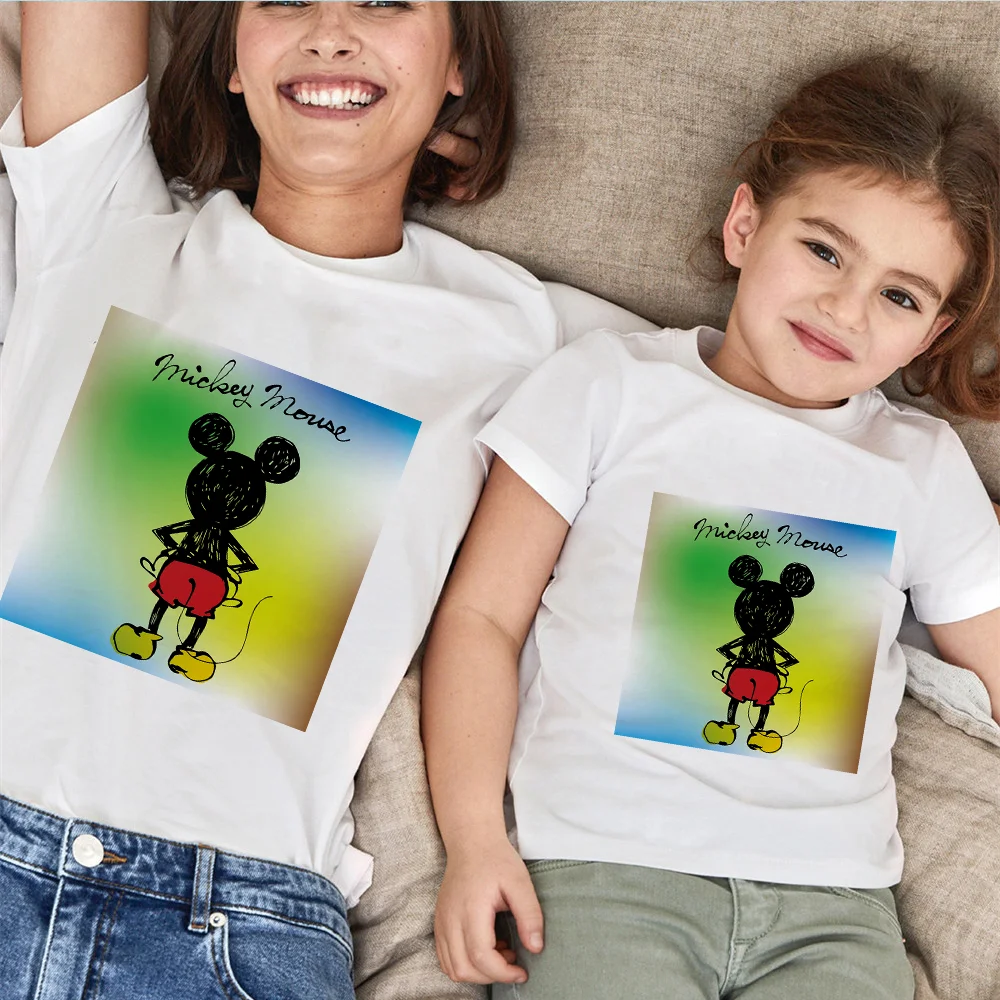 Where's Goofy Summer Family Tshirt Short Sleeve Casual White O-neck Tshirts Baby Kids Mommy And Me Matching Outfits | Мать и ребенок