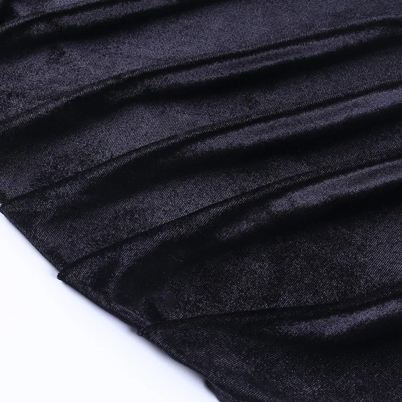 

Side Split Sexy Women Velet Bodycon Slim Skinny One Shoulder Long Sleeve Evening Dress 2020 Party Dress