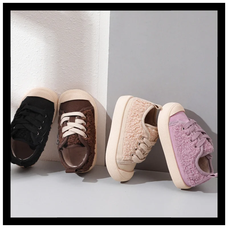 

2021 Autumn and Winter New Children's Shoes Fashion Soft-soled Baby Cotton Shoes Boys Casual Shoes Plus Velvet Children's Shoes