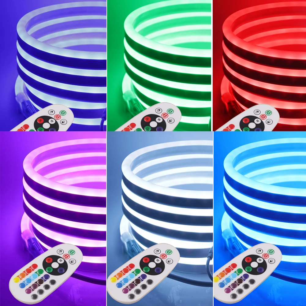 EU 220V Neon RGB Led Strip Light 5050 Ribbon Tape Waterproof Flexible LED Night Lamp 2835 120LEDs/m White/Warm White | Освещение