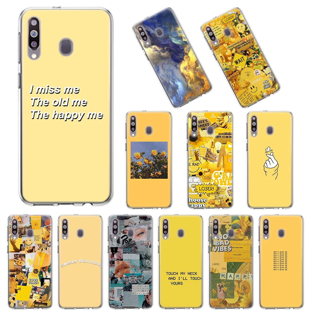 Эстетическое жёлтое масло Живопись мягкий чехол для samsung Galaxy A10 A10E A20 A30 A30S A40 A50 A60 A70