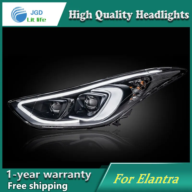 Автомобильный Стайлинг чехол для 2012 2016 фары автомобиля Hyundai Elantra LED передняя фара