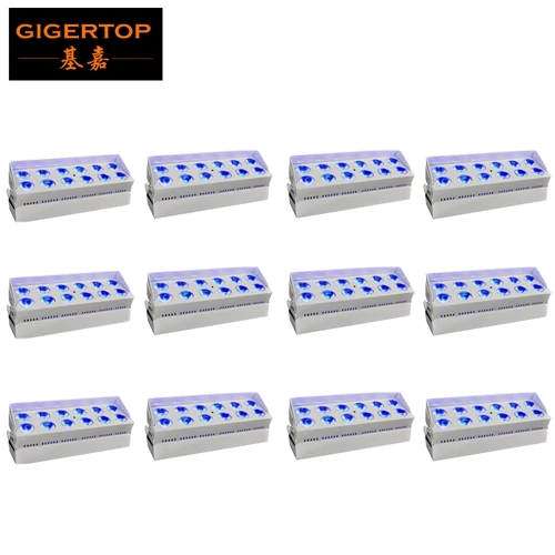 12 Tiptop сценический прожектор TP-G3037-6IN1 12x18 Вт Tyanshine RGBWA UV 6 цветов DMX батарея беспроводной светодиод настенная шайба Свет белый/черный - Цвет: 12