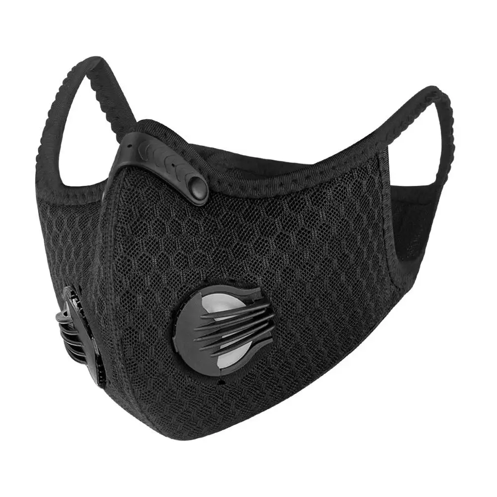 Cycling Face Mask Active Carbon With Filter Dust Breathing Valve Anti-Pollution Running Protective DropShipping7 | Спорт и