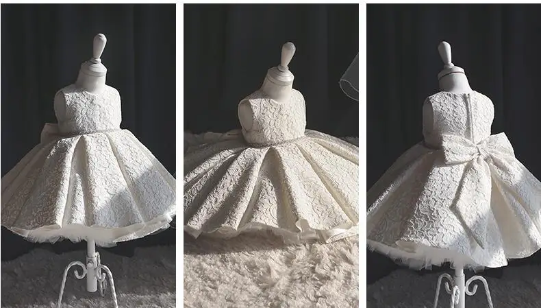 Кружевное платье с бусинами для маленьких девочек тюлевые платья крещения