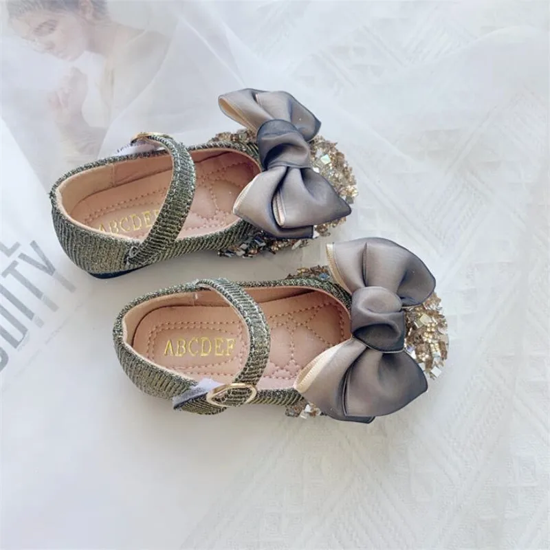 Новинка 2020 элегантные детские сандалии принцессы из искусственной кожи Детские