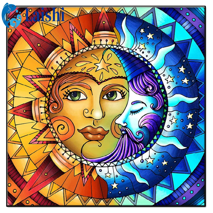 

5D DIY Retro stylized magic sun and moon Diamond Painting mosaic Cross Stitch Diamond Embroidery New Handicrafts Home Decor