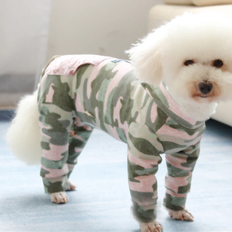 

Puppy Dog Spring Autumn New Clothes 100% Cotton Thin Wrap Belly Jumpsuits For Small Medium Dog Sport Outfits Pet Costumes Poodle