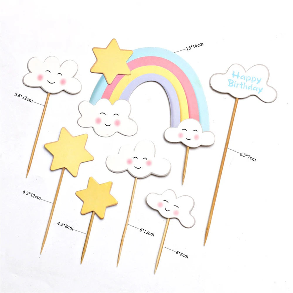 Праздничное украшение для торта в виде облака на день рождения баннер ярлык