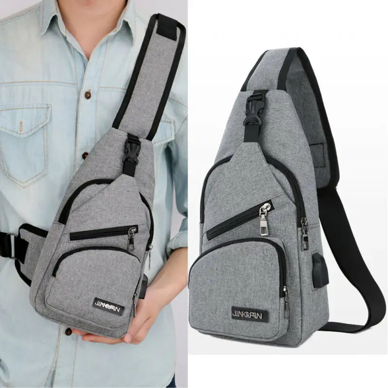 

Male Shoulder Bags USB Charging Crossbody Bags Men Anti Theft Chest Bag School Summer Short Trip Messengers Bag 2019 New Arrival