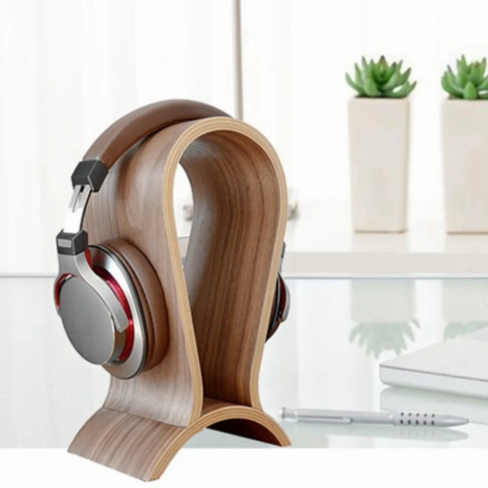 

Headphone Stand Solid Wood Head-Mounted Innovative Computer Hanging Headphones Holder Display Stand Headphone Bracket Shelf