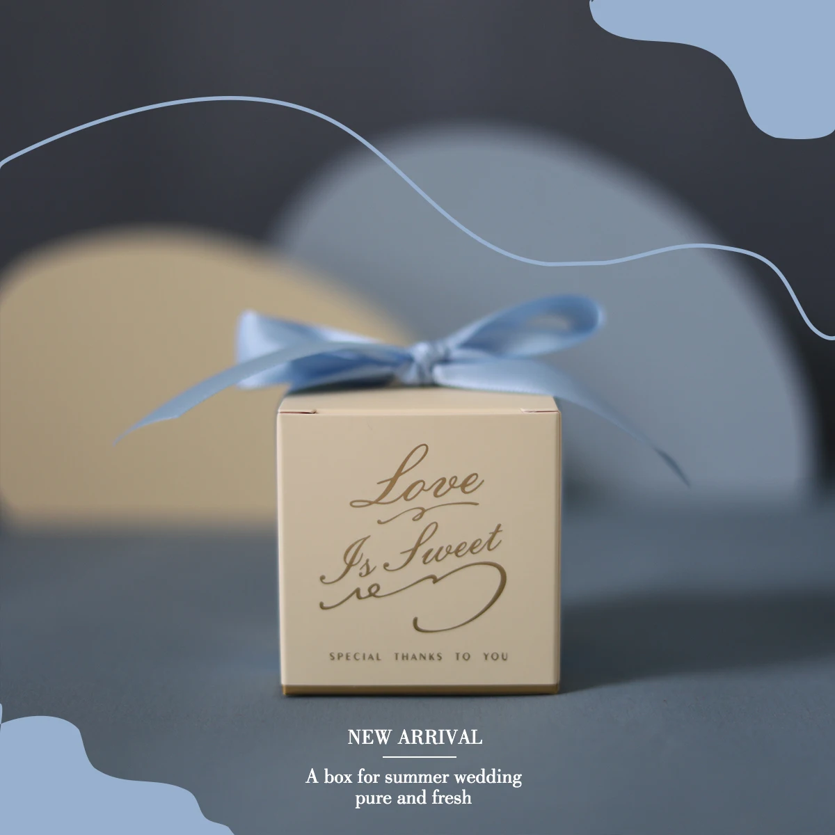 With Dusty Blue Ribbon Bows For Baby Shower Events Bridal Shower